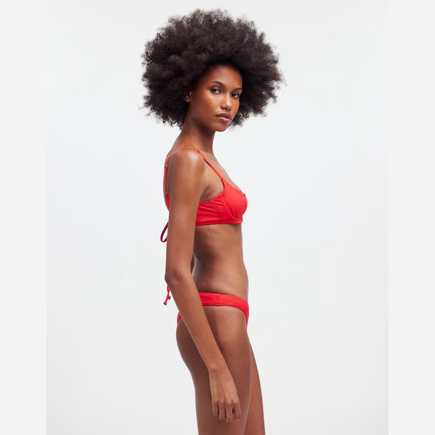 red womens madewell frankies bikinis enzo bikini bottom