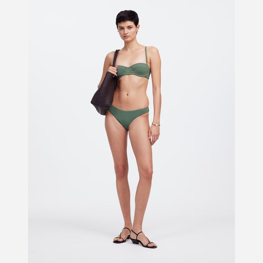 womens madewell zulu zephyr eucalyptus textured balconette bikini top green