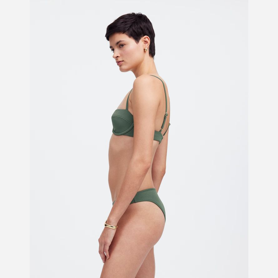 womens madewell zulu zephyr eucalyptus textured balconette bikini top green
