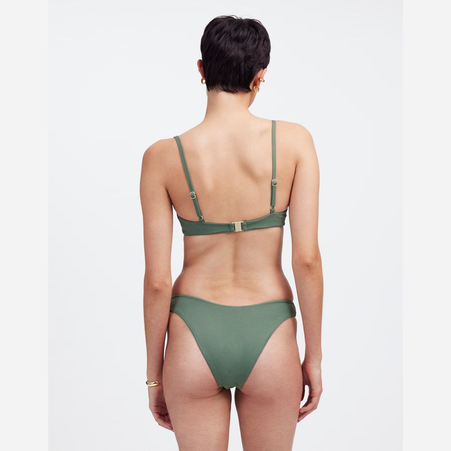 womens madewell zulu zephyr eucalyptus textured balconette bikini top green