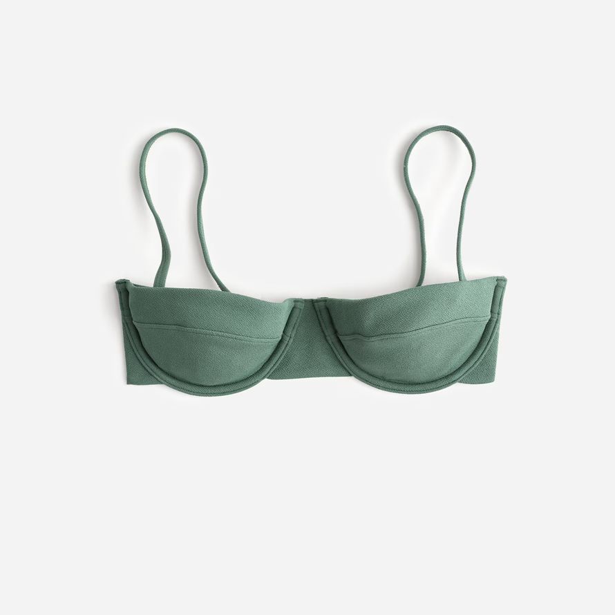 womens madewell zulu zephyr eucalyptus textured balconette bikini top green