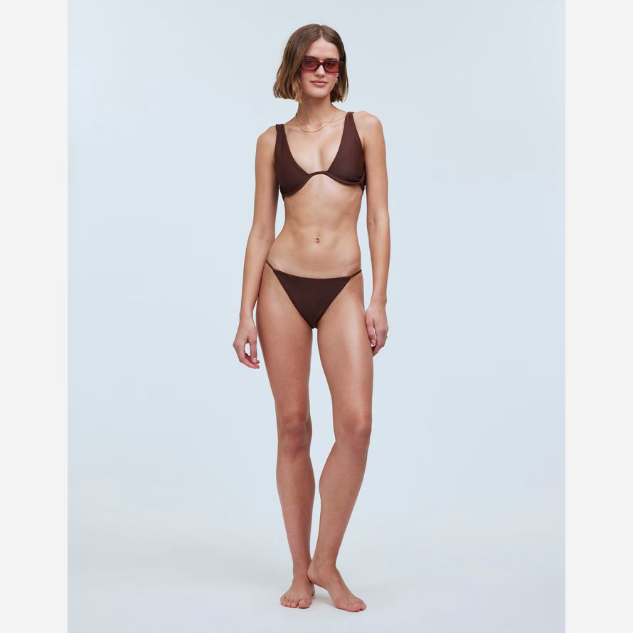 madewell jade swim paloma womens bikini top chocolate