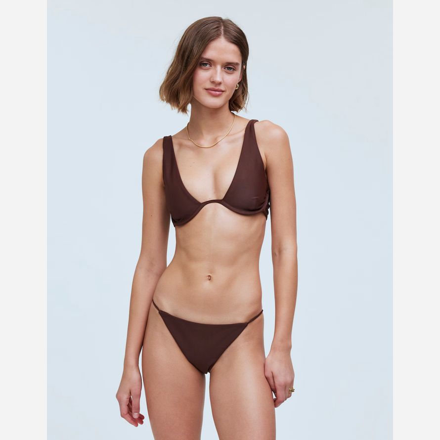 madewell jade swim paloma womens bikini top chocolate