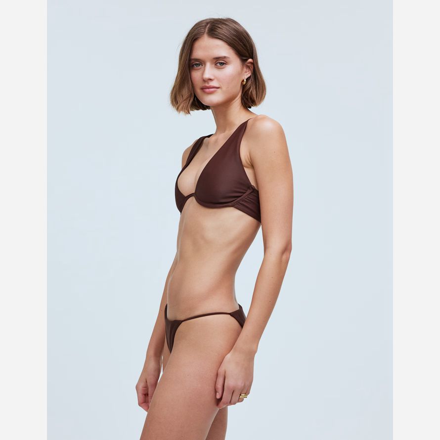 madewell jade swim paloma womens bikini top chocolate