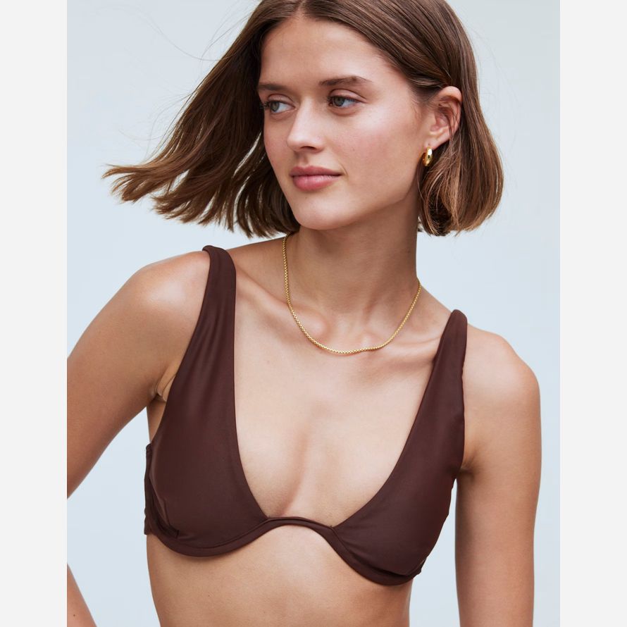 madewell jade swim paloma womens bikini top chocolate