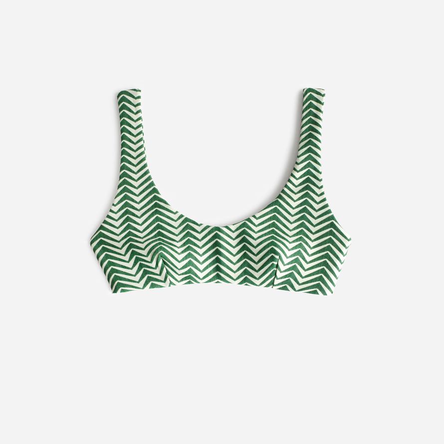 green womens madewell zulu zephyr zig zag crop bikini top