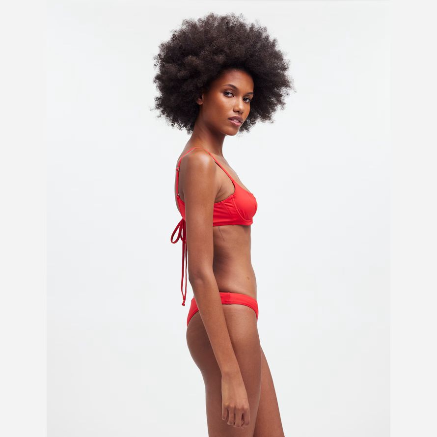 womens madewell frankies bikinis cola underwire balconette bikini top red