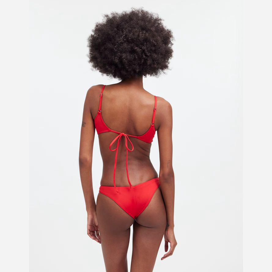 womens madewell frankies bikinis cola underwire balconette bikini top red
