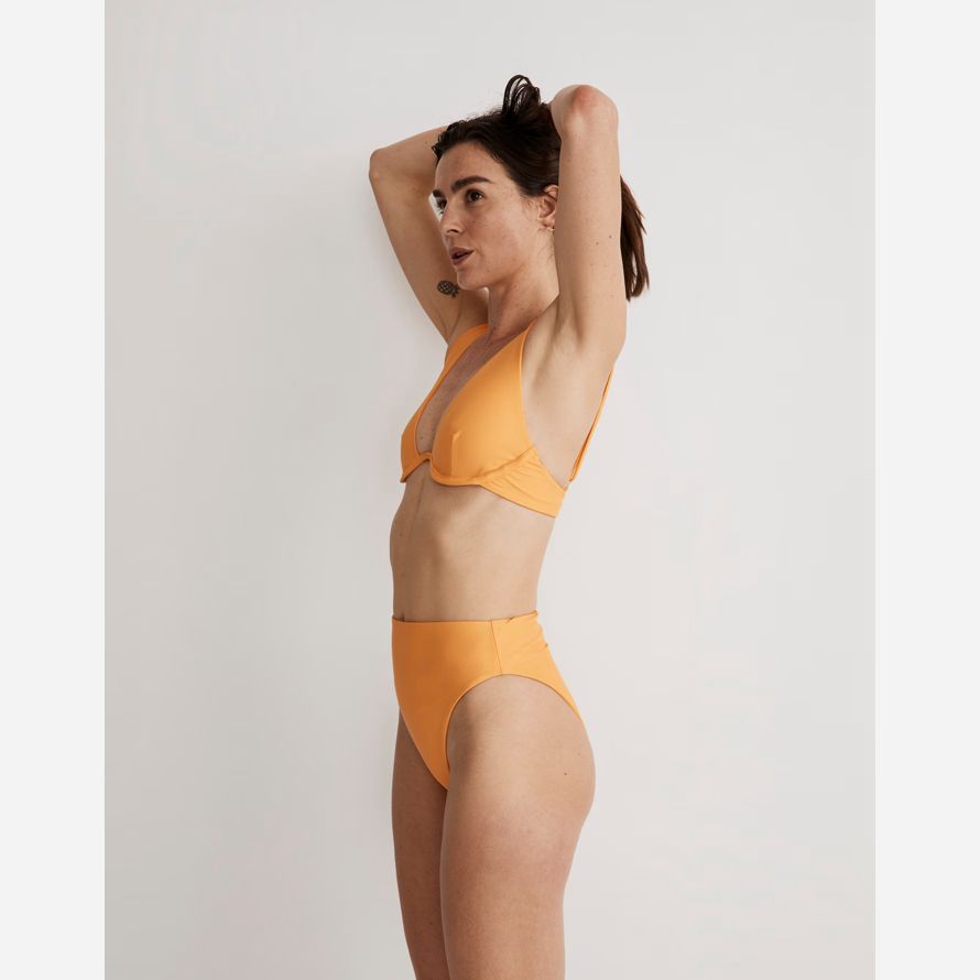 womens madewell jade swim paloma bikini top orange