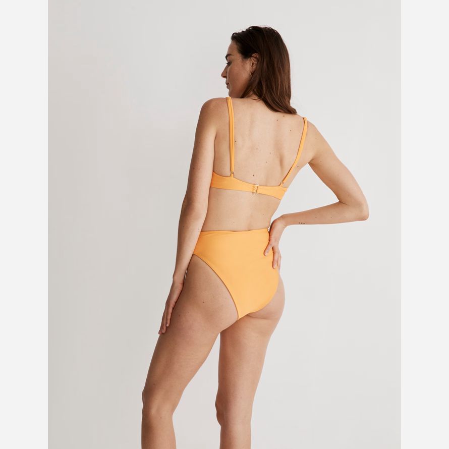 womens madewell jade swim paloma bikini top orange