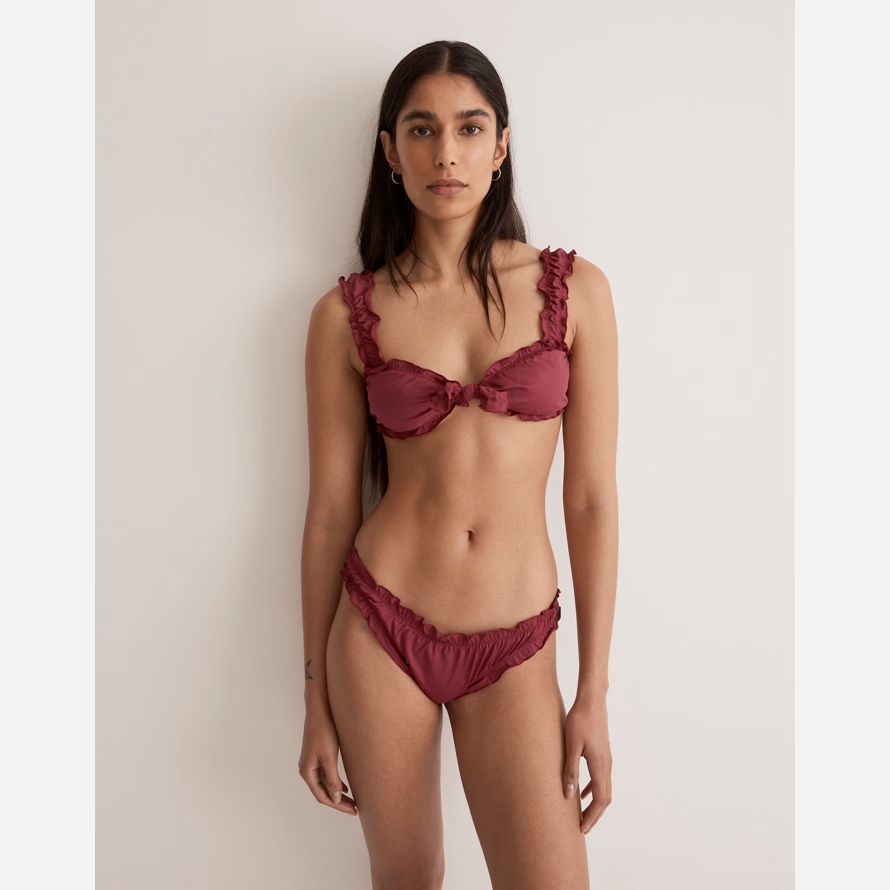 madewell frankies colby womens bikini top red
