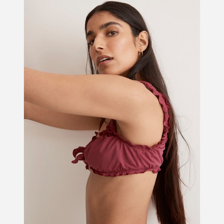 madewell frankies colby womens bikini top red
