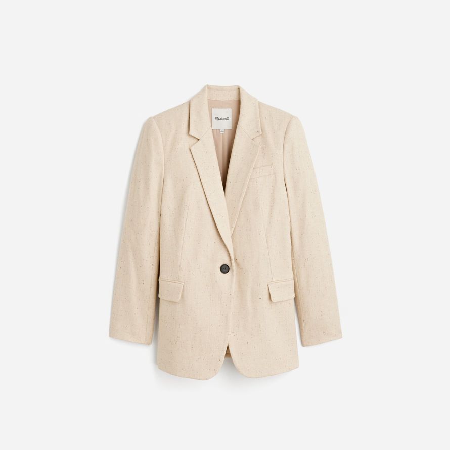beige womens madewell the kline blazer