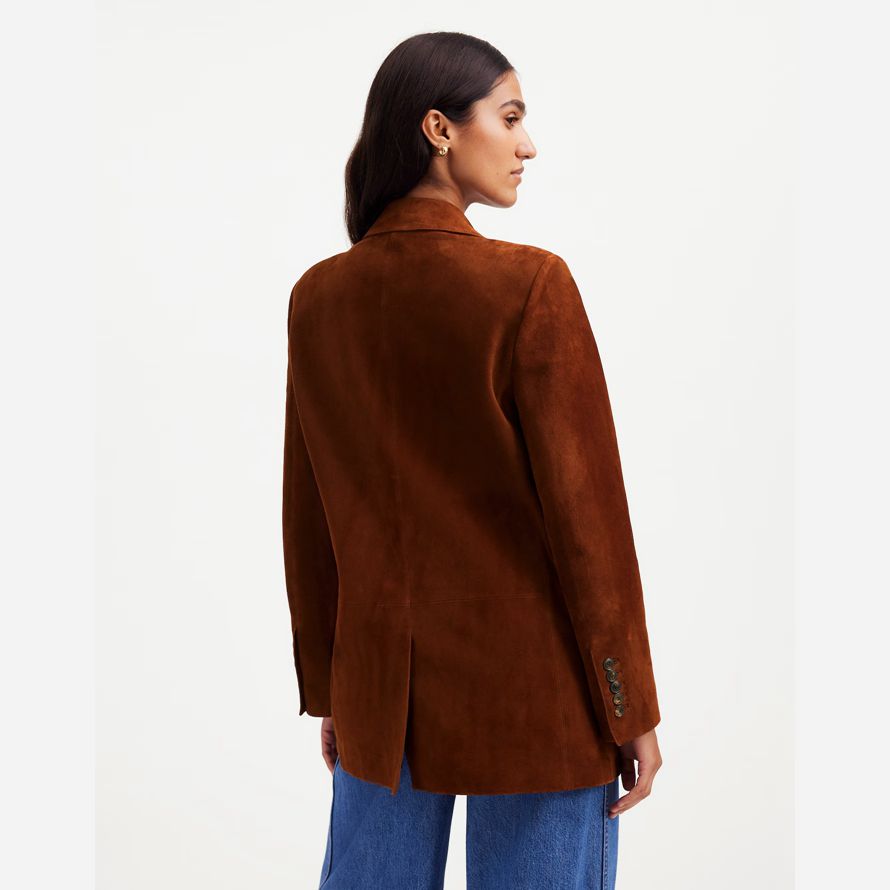 womens madewell the kline blazer dark brown