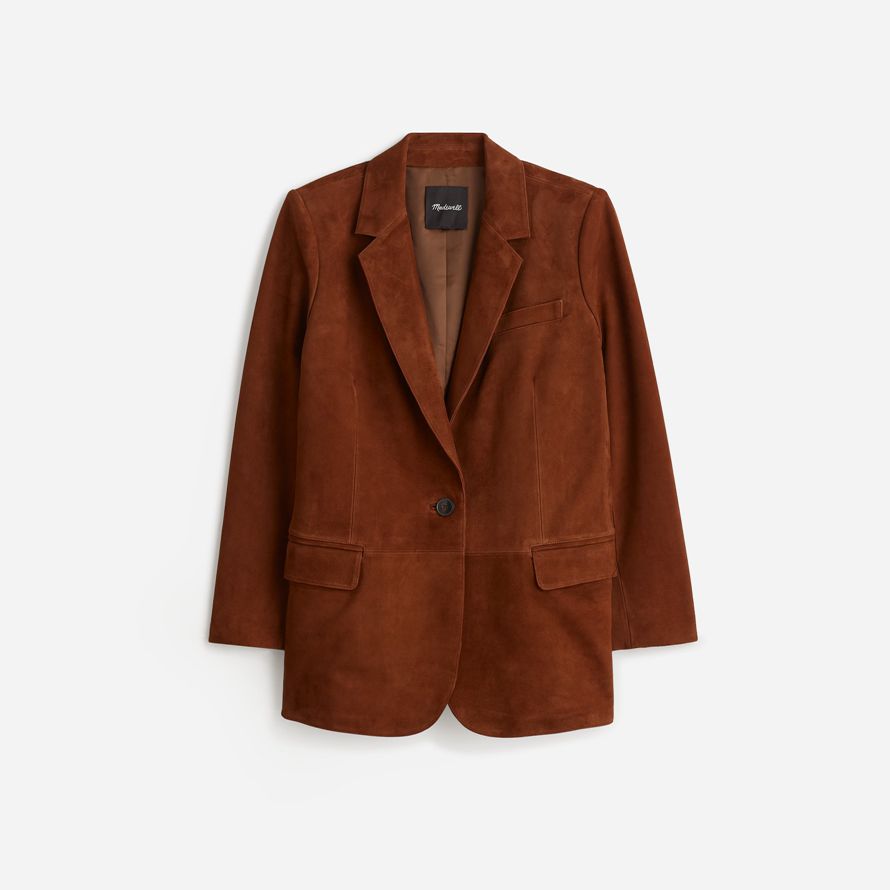 womens madewell the kline blazer dark brown