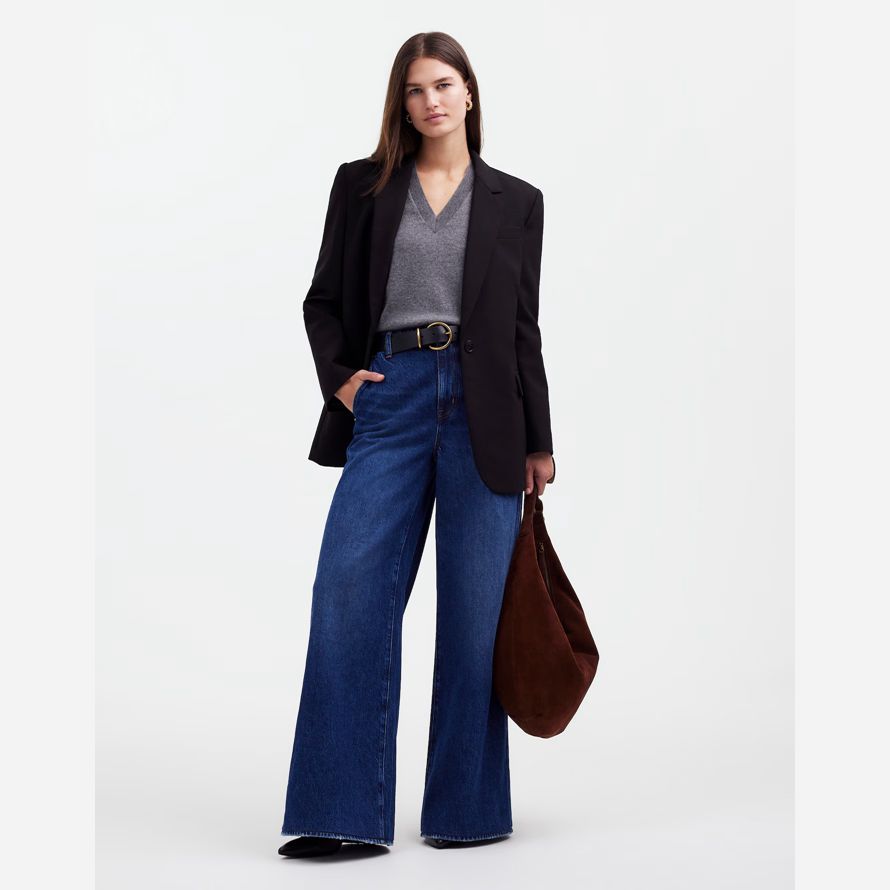 madewell the kline womens blazer black