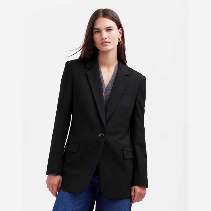 madewell the kline womens blazer black