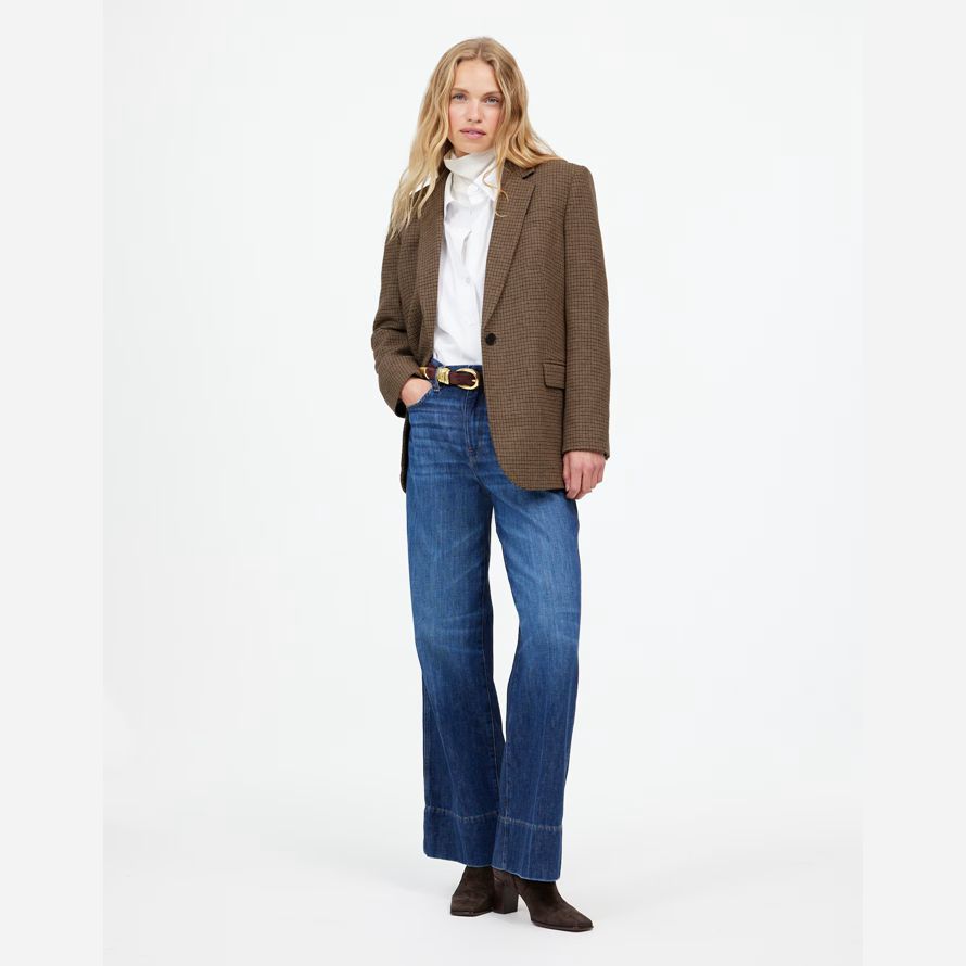 womens madewell the kline blazer brown