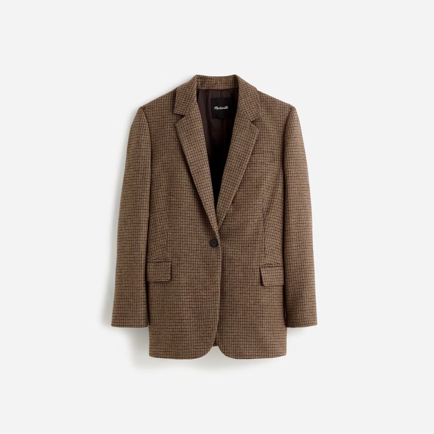 womens madewell the kline blazer brown