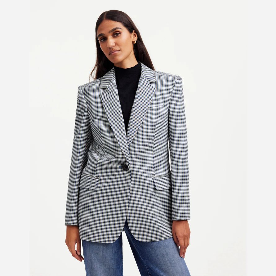 grey blue womens madewell the kline blazer
