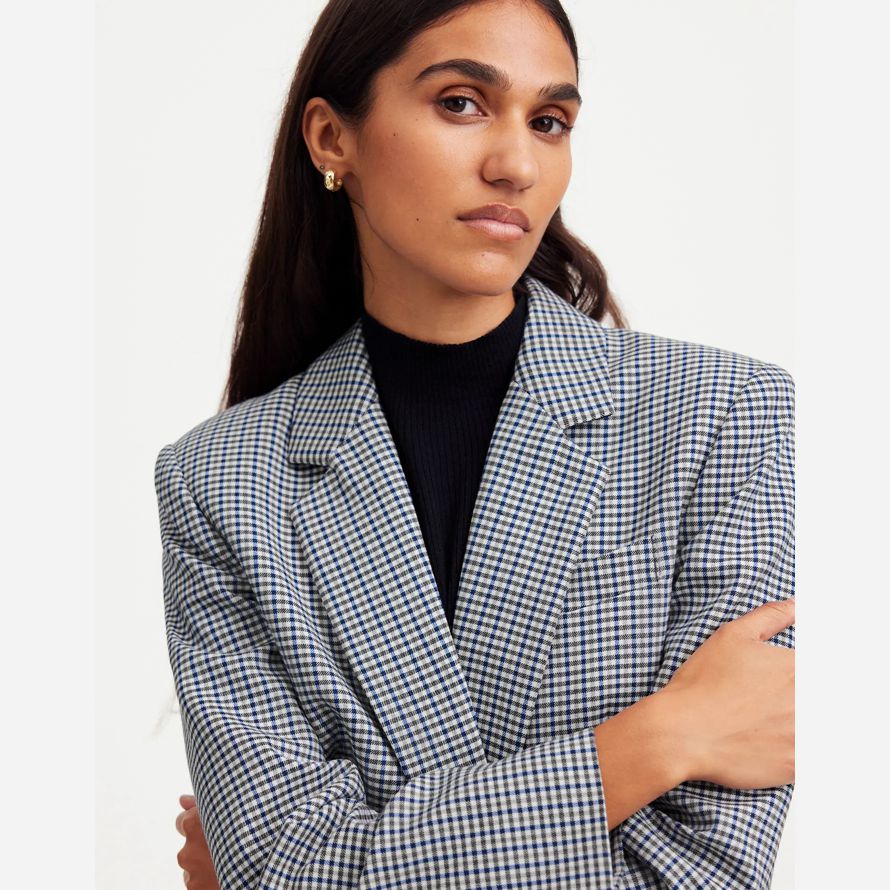 grey blue womens madewell the kline blazer