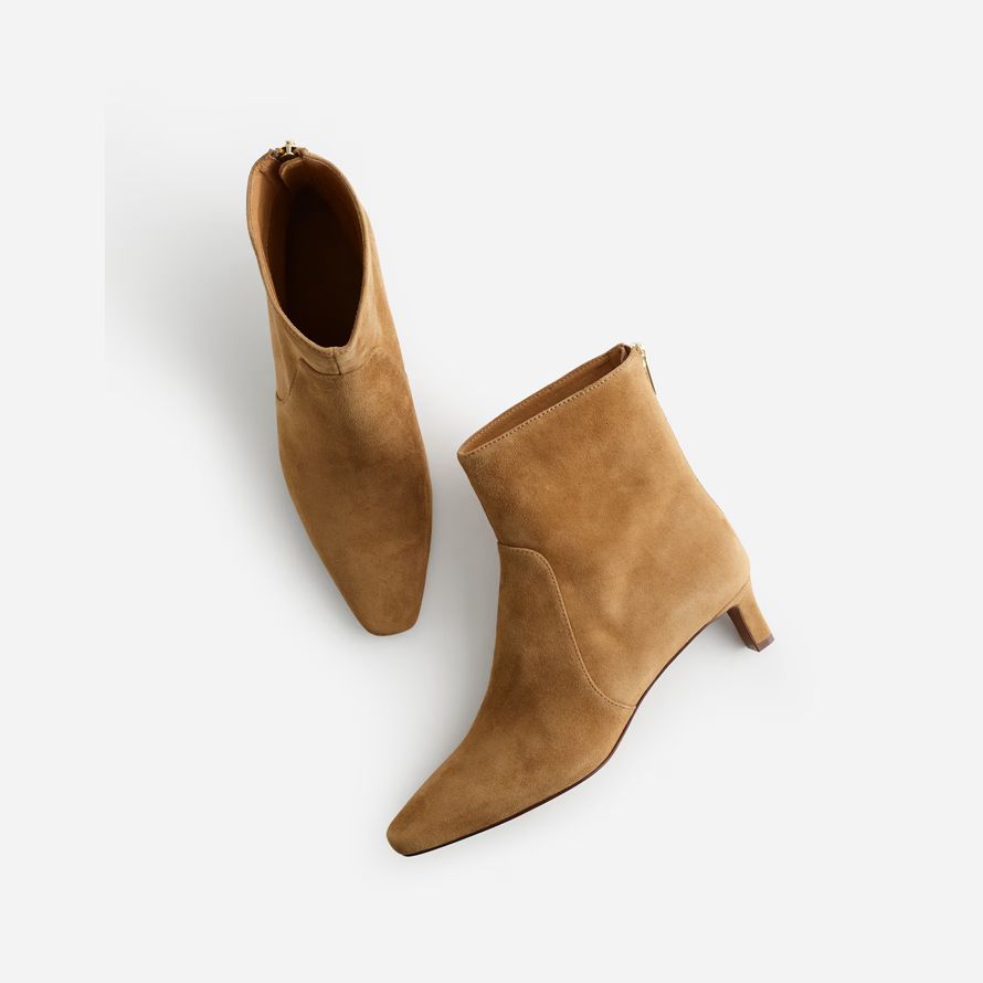 womens madewell the dimes kitten-heel boots brown