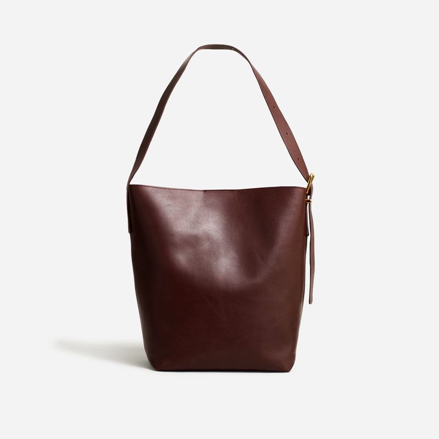 womens madewell the essential tote bucket bag chocolate