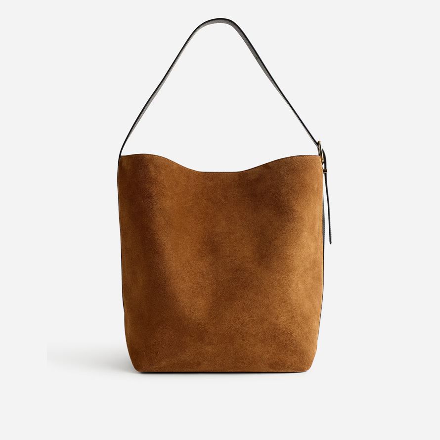 womens madewell the essential extra-large tote bucket bag brown