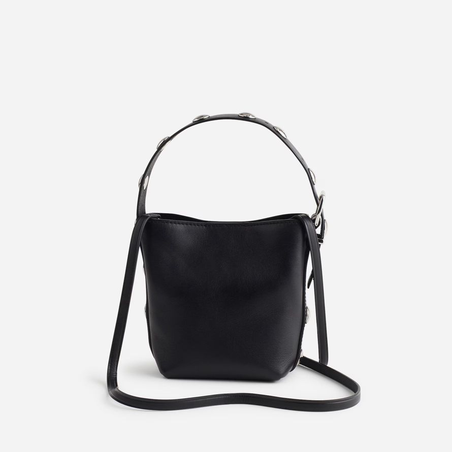 womens madewell the essential micro tote bucket bag black