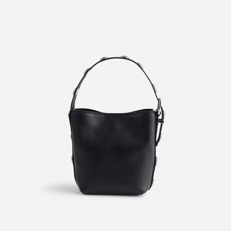 womens madewell the essential micro tote bucket bag black