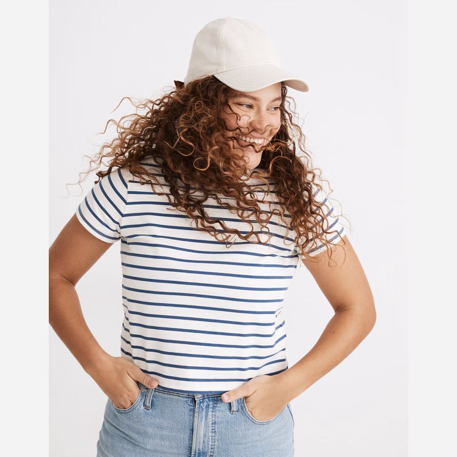 beige madewell organic cotton broken baseball womens cap