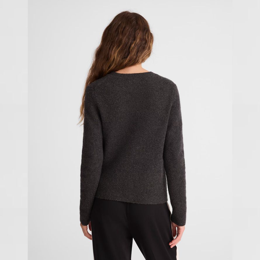 dark grey womens madewell patch-pocket cotton-blend cardigan
