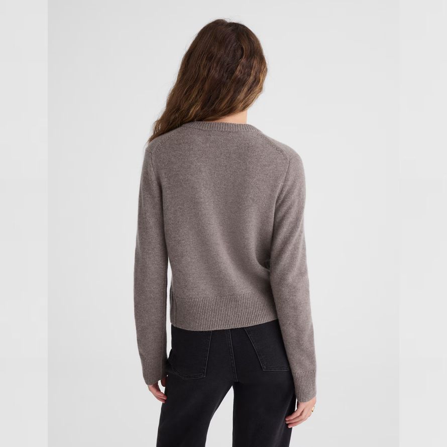 grey madewell cashmere button-front womens cardigan