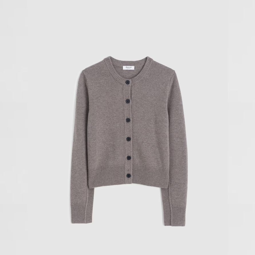 grey madewell cashmere button-front womens cardigan