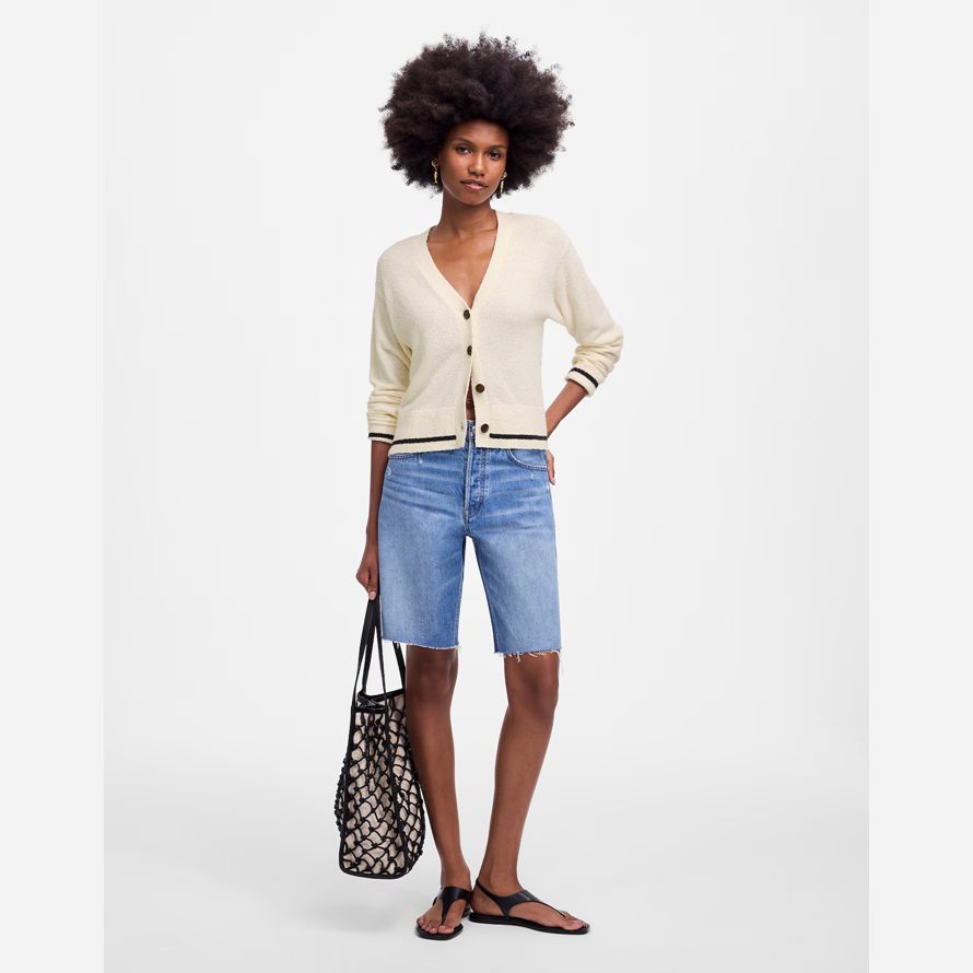 madewell boucl�-knit womens cardigan cream