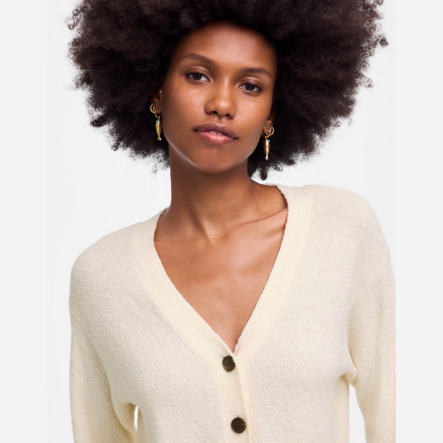 madewell boucl�-knit womens cardigan cream