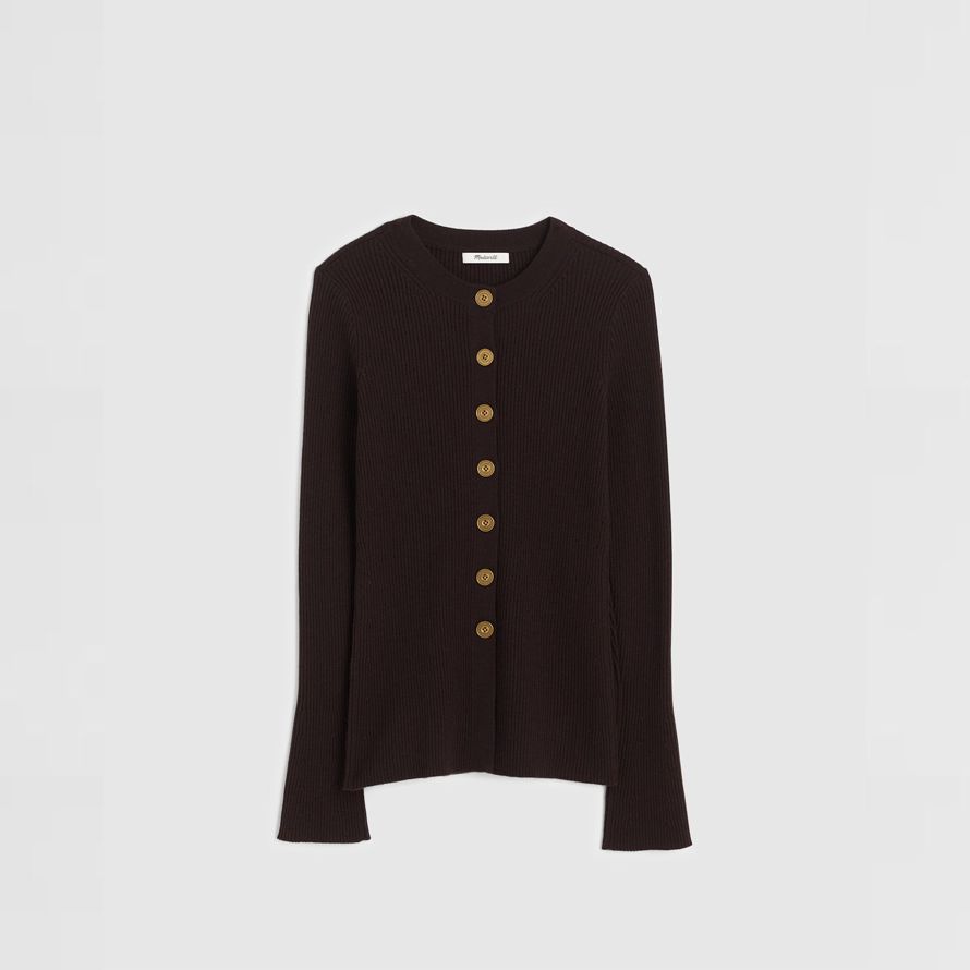 black womens madewell longline cardigan
