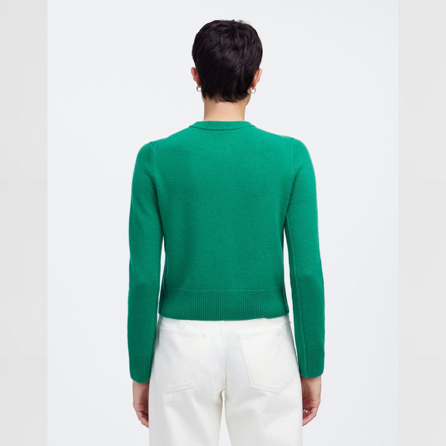 green madewell cashmere button-front womens cardigan