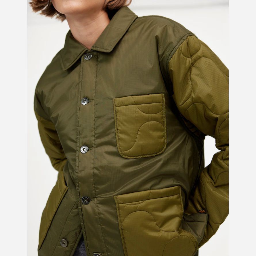 madewell alpha industries insulated chore womens coat green