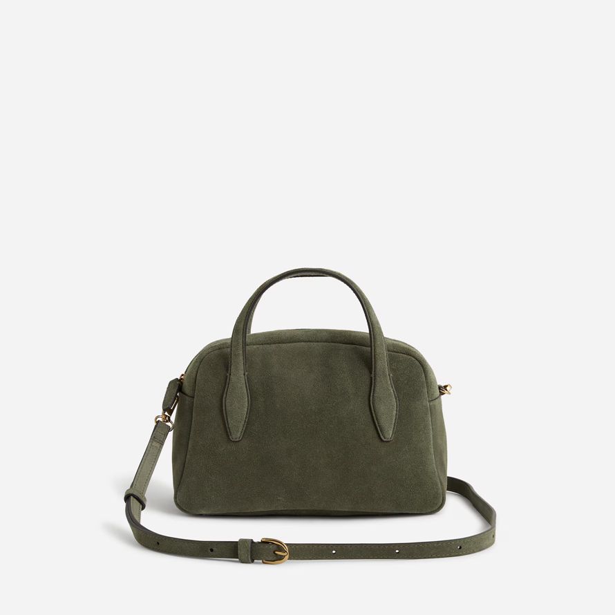 green womens madewell medium suede crossbody bag