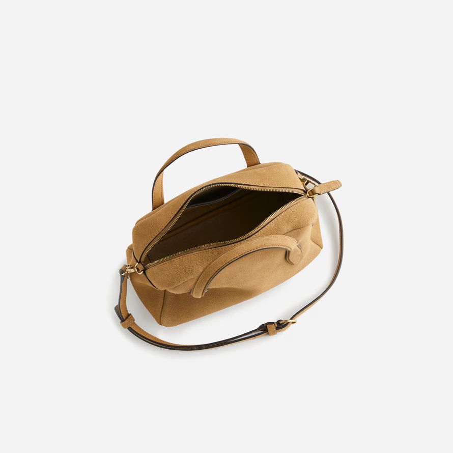 womens madewell medium suede crossbody bag brown