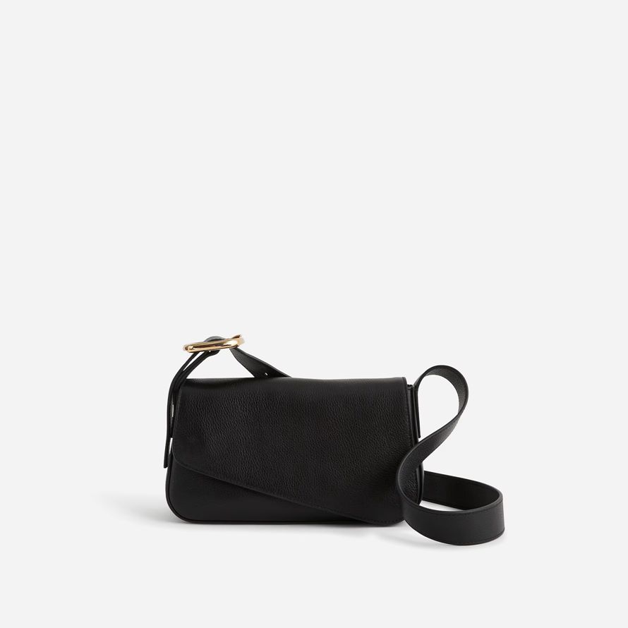 womens madewell the sculptural buckle crossbody bag black