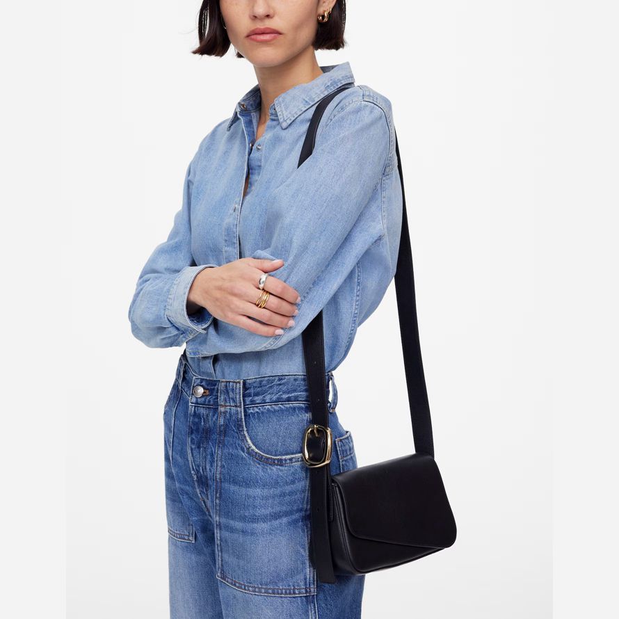womens madewell the sculptural buckle crossbody bag black