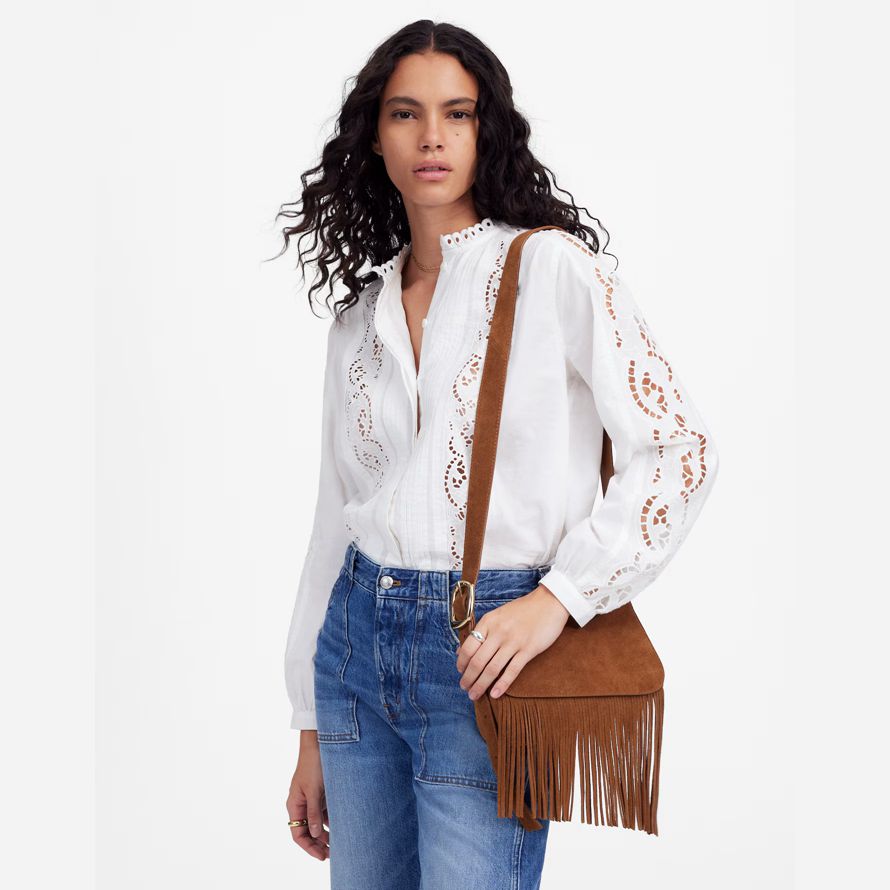 brown madewell the sculptural buckle womens crossbody bag