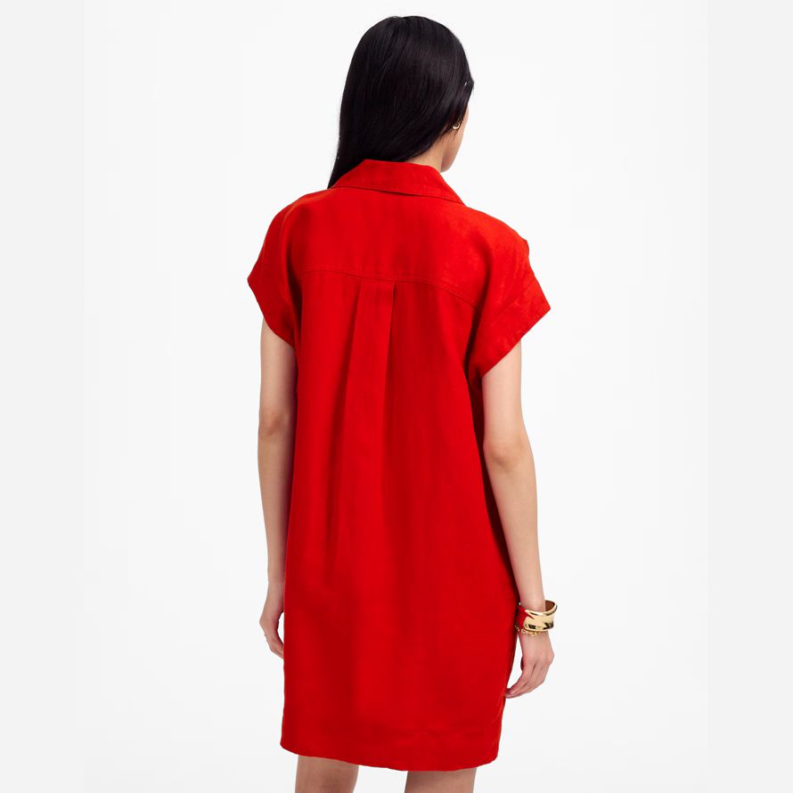 red madewell utility short-sleeve mini shirt womens dress