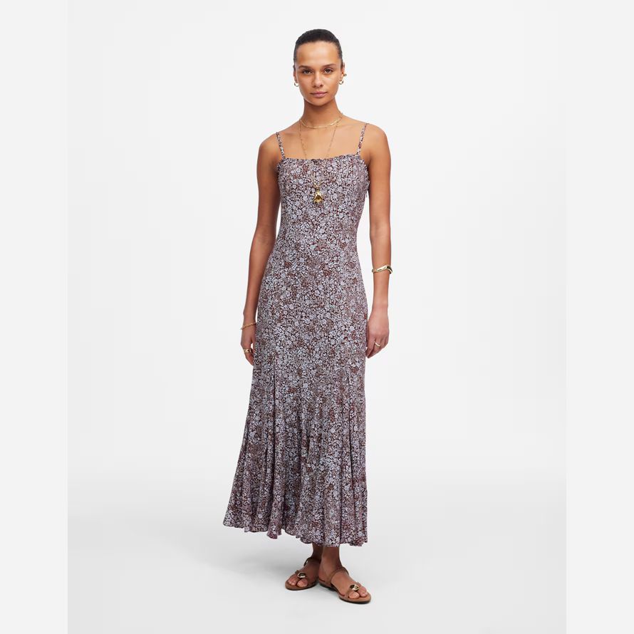 chocolate white womens madewell squareneck sleeveless maxi dress