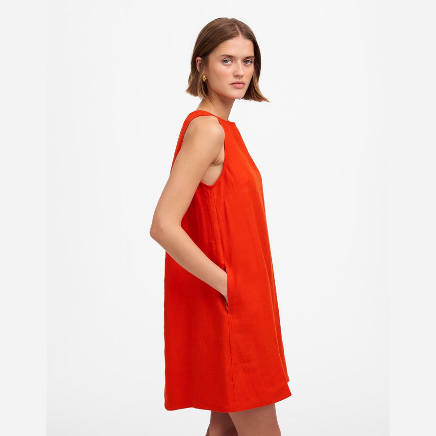madewell mini shift womens dress red