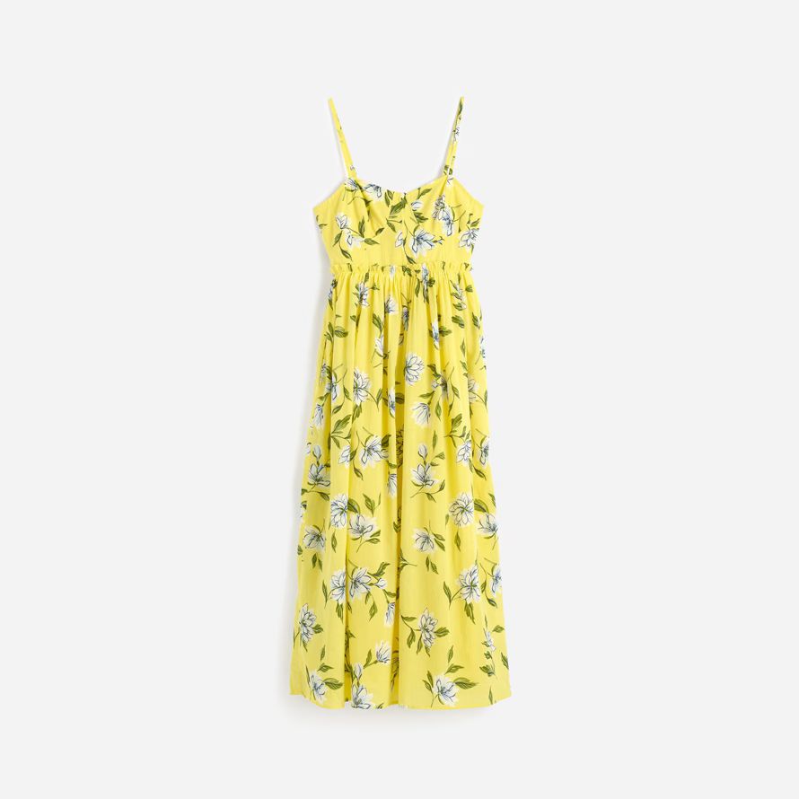 womens madewell banjanan phoebe maxi dress yellow white