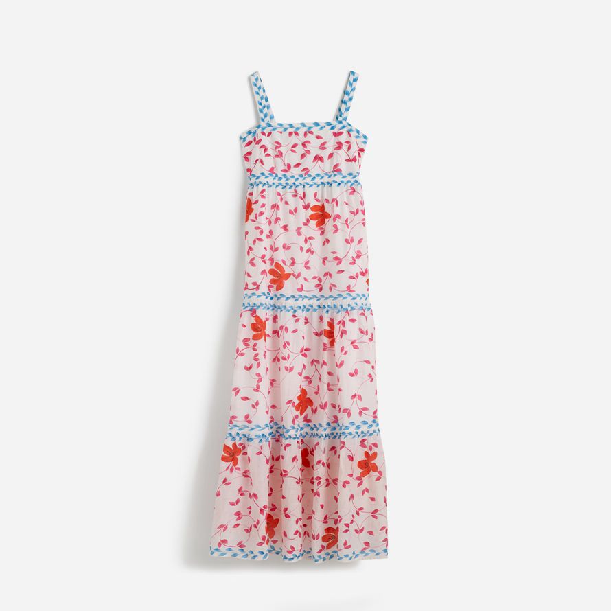 womens madewell banjanan daniella maxi dress pink red