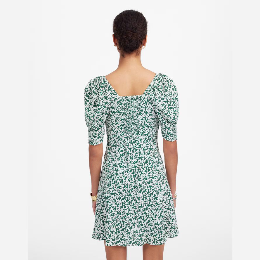 green white madewell seamed v-neck mini womens dress